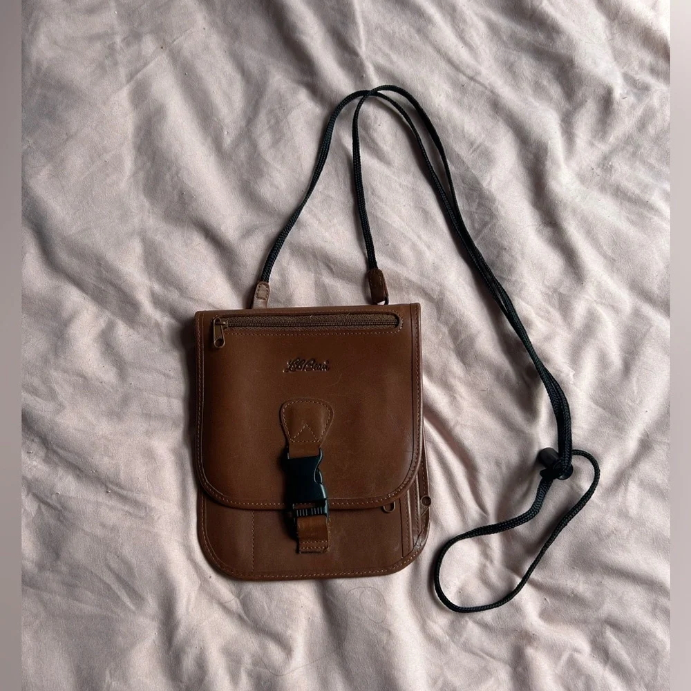 L.L. Bean Brown Full Grain Leather Crossbody Bag